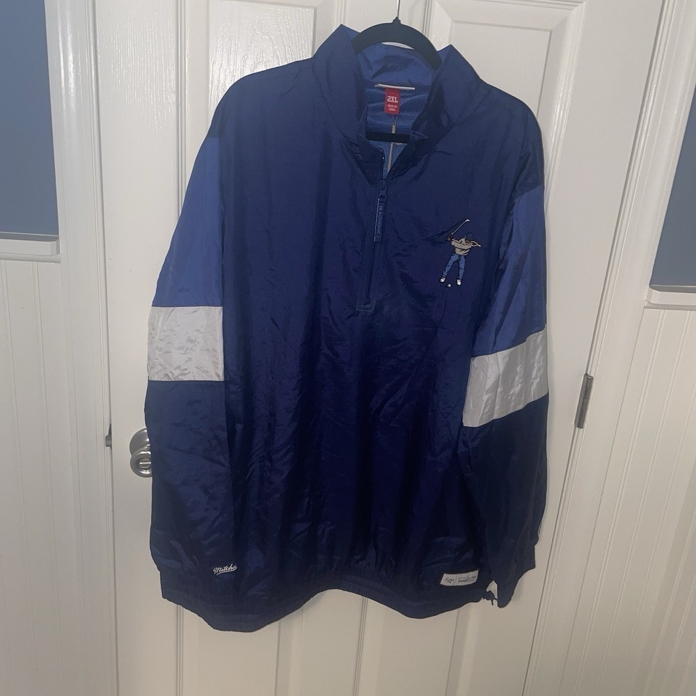 Eastside Golf Mitchell & Ness Men's 2XL XXL Royal Blue Windbreaker Jacket NWT